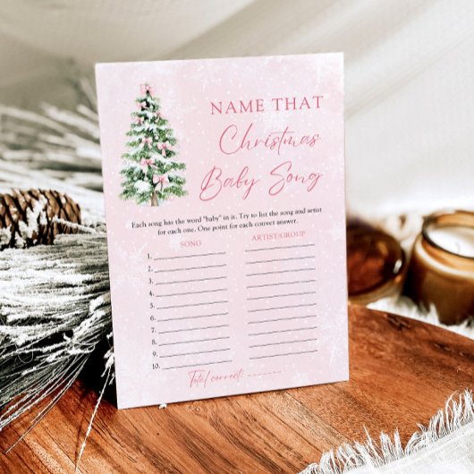 Bows Christmas Baby shower Naam die Baby Tune Kaart