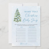 Bows Christmas Baby Shower Name That Baby Tune Kaart (Voorkant)