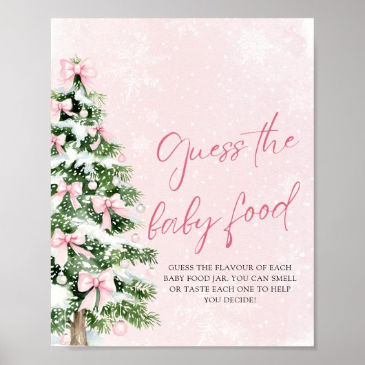 Bows Christmas Guess het Baby Food Baby shower Poster (Voorkant)
