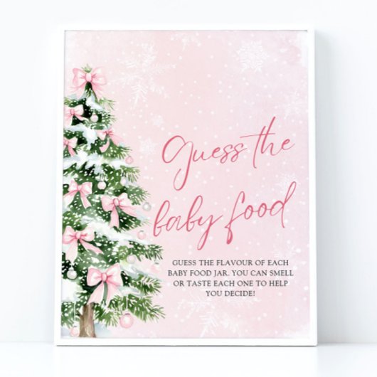 Bows Christmas Guess het Baby Food Baby shower Poster