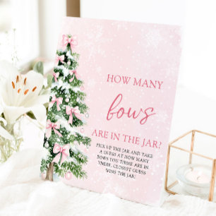 Bows Christmas Guess Hoeveel Bows Baby shower Reclamebord Met Voetstuk