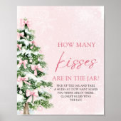 Bows Christmas Guess Hoeveel kussen Baby shower Poster (Voorkant)