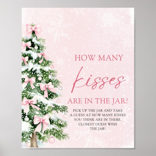 Bows Christmas Guess Hoeveel kussen Baby shower Poster (Voorkant)
