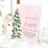 Bows Christmas Guess Hoeveel kussen Baby shower Reclamebord Met Voetstuk