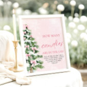 Bows Christmas Guess Hoeveel Snoepjes Baby shower Poster