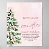 Bows Christmas Guess Hoeveel Snoepjes Baby shower Poster (Voorkant)