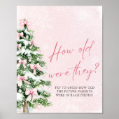 Bows Christmas Hoe oud waren ze Baby shower spel Poster (Voorkant)