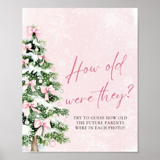 Bows Christmas Hoe oud waren ze Baby shower spel Poster (Voorkant)