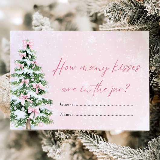 Bows Christmas Hoeveel Kisses Baby shower spel Kaart