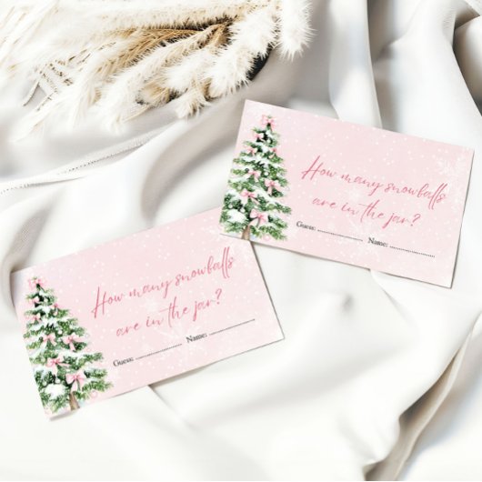 Bows Christmas Hoeveel Sneeuwballen Baby shower sp Informatiekaartje