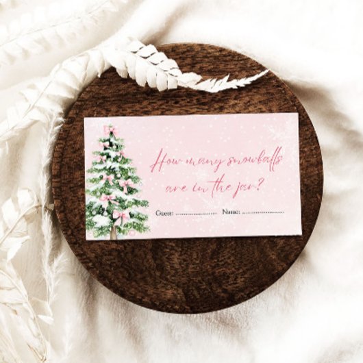 Bows Christmas Hoeveel Sneeuwballen Baby shower sp Informatiekaartje