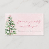 Bows Christmas Hoeveel Sneeuwballen Baby shower sp Informatiekaartje (Voorkant)