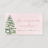 Bows Christmas Hoeveel Snoepjes Baby shower spel Informatiekaartje (Voorkant)