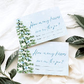 Bows Christmas How Many Kisses Baby Shower Game Kaart