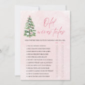 Bows Christmas Old Wives Tales Baby shower Spel Kaart (Voorkant)