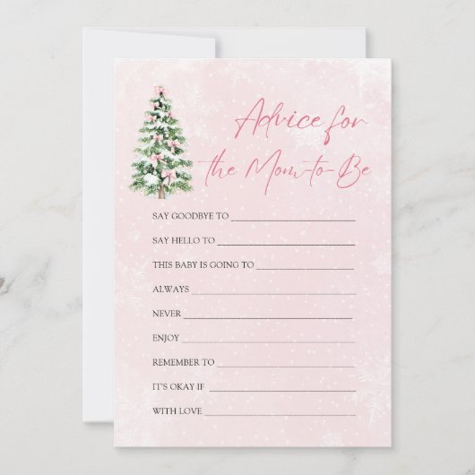 Bows Christmas Tree Advies voor de moeder-to-be Ga Kaart (Voorkant)