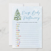 Bows Christmas Tree Baby Emoji Pictionary Game Kaart (Voorkant)