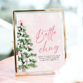 Bows Christmas Tree Baby shower Bottle Chug Sign Poster
