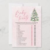 Bows Christmas Tree Baby Traits Baby shower Game Kaart (Voorkant)