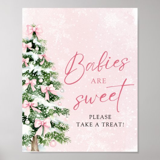 Bows Christmas Tree Baby's zijn zoet Neem een trak Poster (Voorkant)