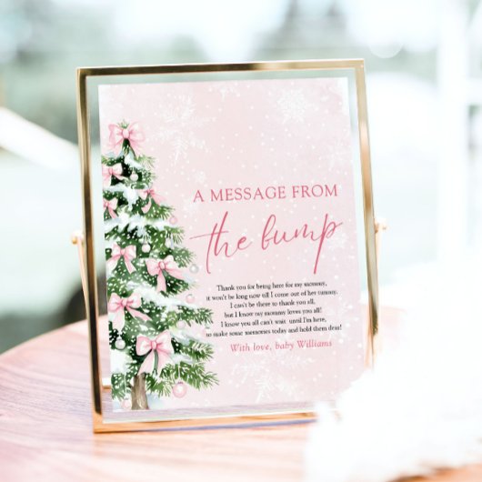 Bows Christmas Tree Een bericht van het Bump Sign Poster