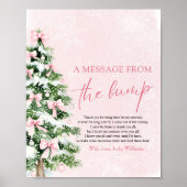 Bows Christmas Tree Een bericht van het Bump Sign Poster (Voorkant)