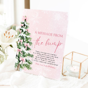 Bows Christmas Tree Een bericht van het Bump Sign Reclamebord Met Voetstuk