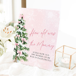 Bows Christmas Tree Hoe oud was mama spelbord Reclamebord Met Voetstuk