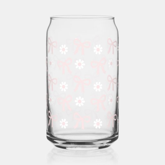 Bows & Daisy's Glas (roze) (Links)