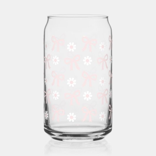Bows & Daisy's Glass (pink) Blikvorm Glas (Achterkant)
