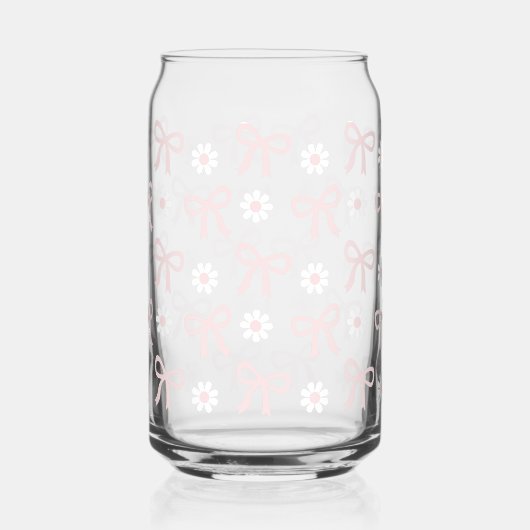 Bows & Daisy's Glass (pink) Blikvorm Glas (Links)