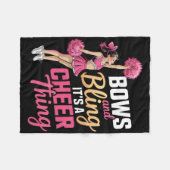 Bows en Bling Het is een Cheer-ding Cheerleading C Fleece Deken (Voorkant (Horizontaal))