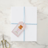 Bows en Brunch Pannenkoek Roze 1e Verjaardag Gingh Cadeaulabel (Met Touw)