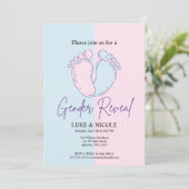 Bows Gender Reveal Party Baby shower Invitation Kaart (Staand voorkant)