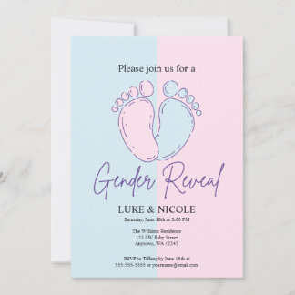 Bows Gender Reveal Party Baby shower Invitation Kaart