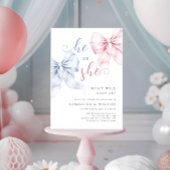 Bows Gender Reveal Party Invitation Kaart