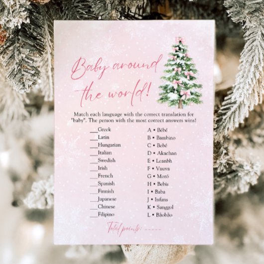 Bows Kerstmis Baby rond de wereld Baby shower Kaart