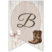 Bows or Boots Rustic Boho Gender Reveal Party Vlaggetjes (Tweede vlag)