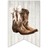 Bows or Boots Rustic Boho Gender Reveal Party Vlaggetjes (Eerste vlag)