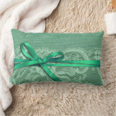 Bows Ribbon & kant met Burlap mint Kussen (Deken)