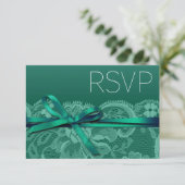Bows Ribbon & Lace RSVP | blauwgroen (Staand voorkant)