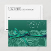 Bows Ribbon & Lace RSVP | blauwgroen (Voorkant / Achterkant)
