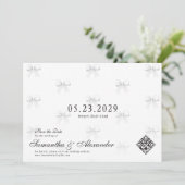 Bows & Wedding Vows Preppy Coquette Bewaar de datu Kaart (Staand voorkant)