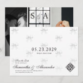 Bows & Wedding Vows Preppy Coquette Bewaar de datu Kaart (Voorkant / Achterkant)
