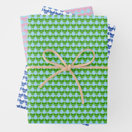 Bows Wrapping Paper Flat Sheet Set of 3 (In situ)