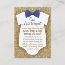 Bowtie Baby shower Book Request Card Insert