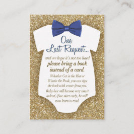 Bowtie Baby shower Book Request Card Insert Visitekaartje