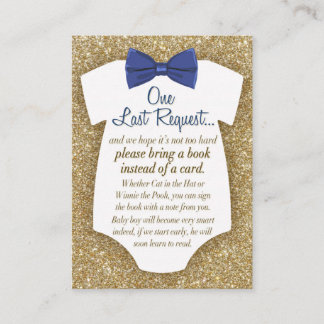 Bowtie Baby shower Book Request Card Insert Visitekaartje