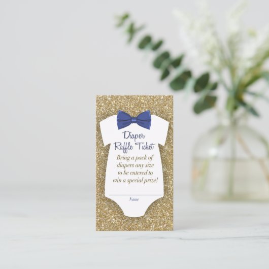 Bowtie Baby shower Diaper Raffle Ticket (Staand voorkant)