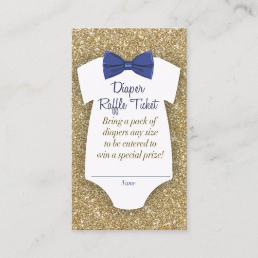 Bowtie Baby shower Diaper Raffle Ticket (Voorkant)